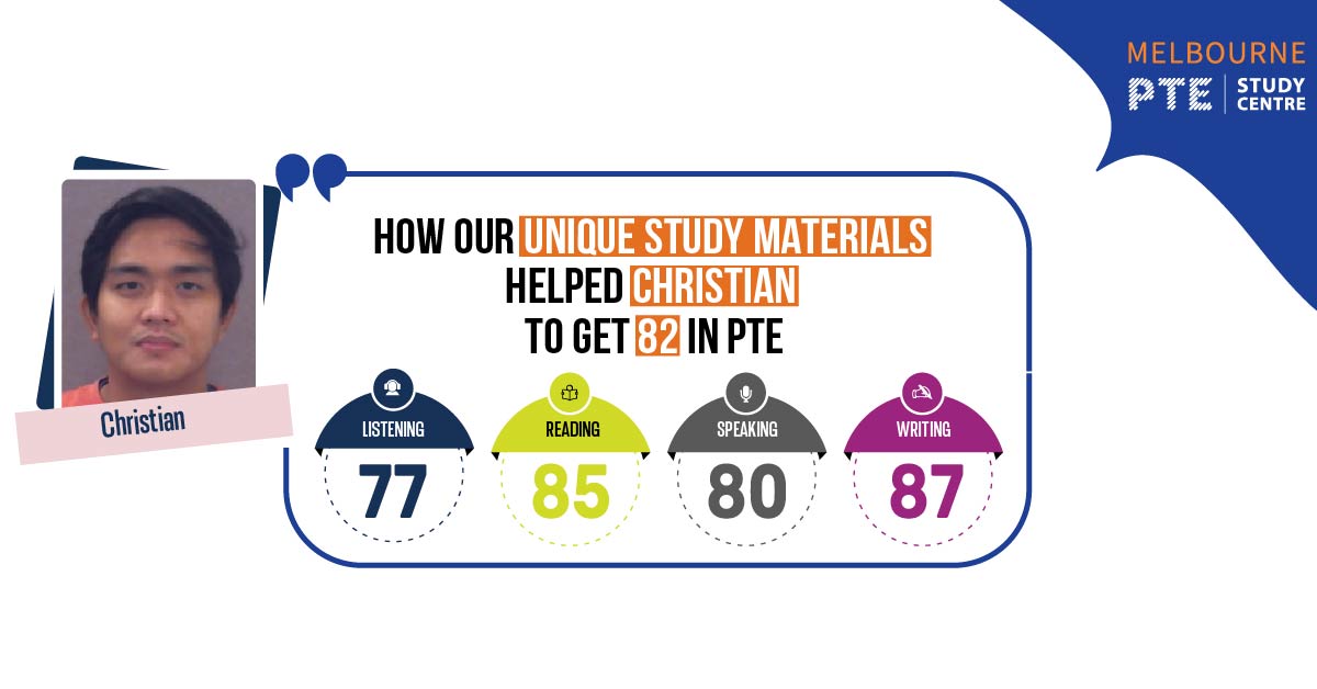 How our unique study materials helped Christian to get 82 in PTE