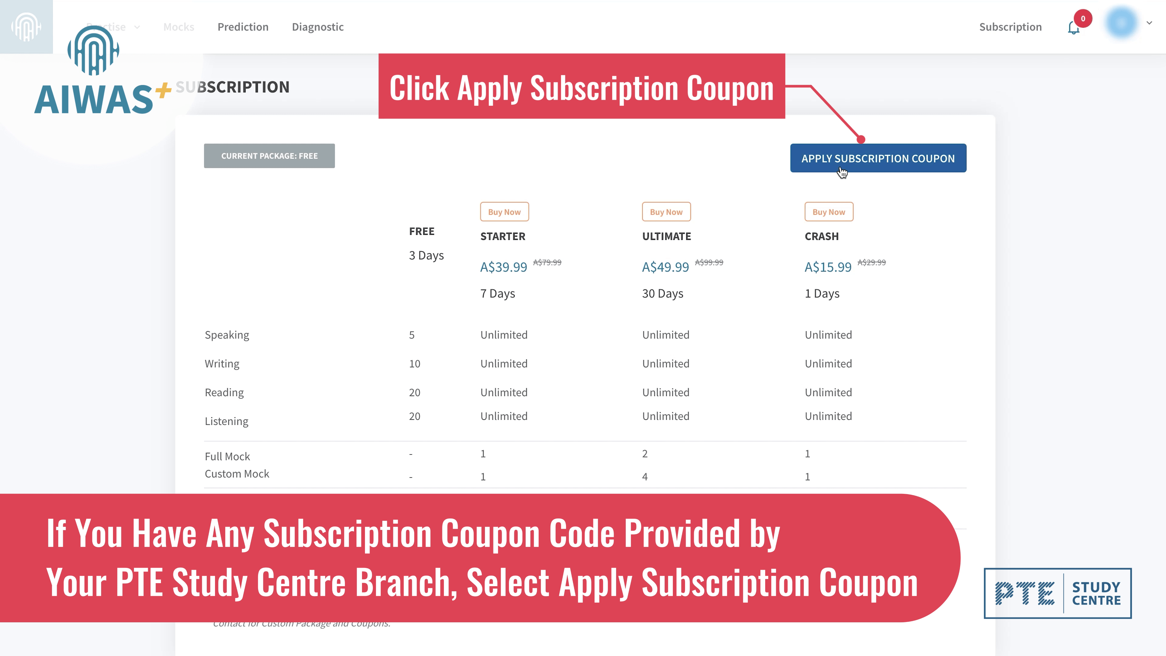Apply Subscription Coupon