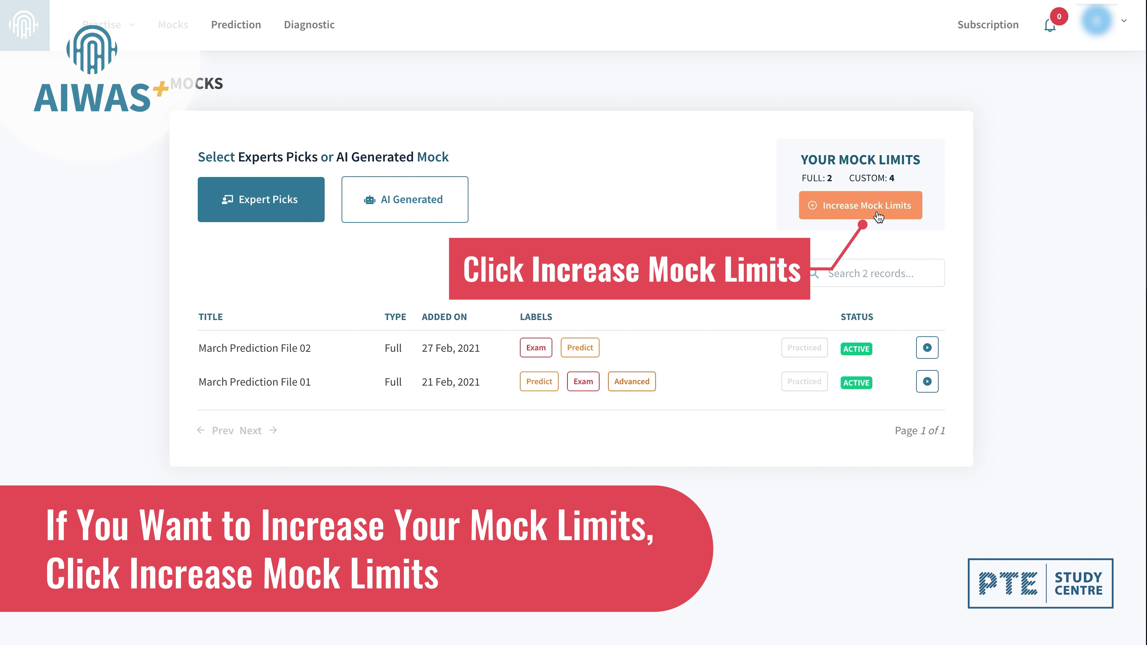 Increase Mock Limits