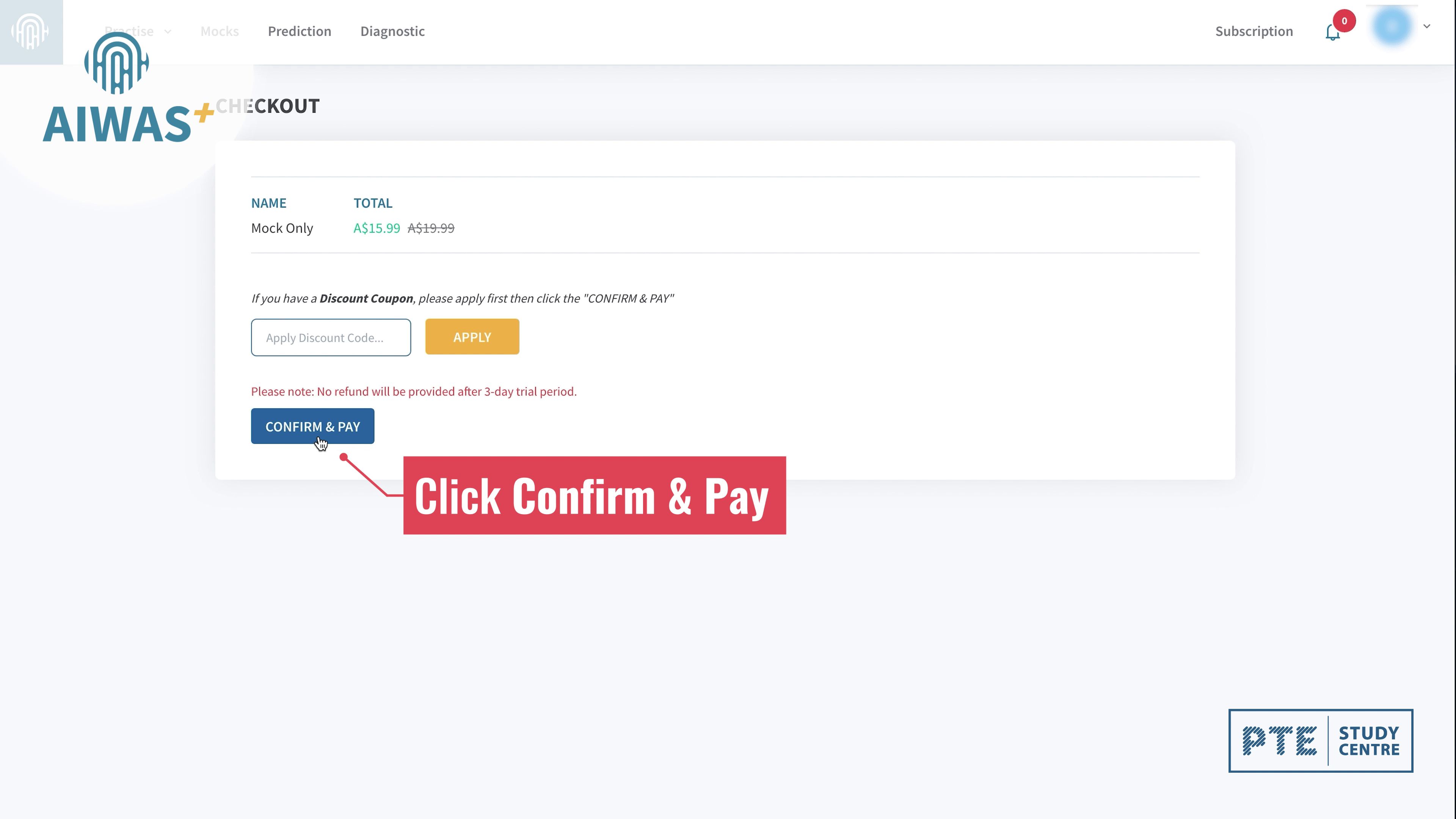 Confirm Mock Coupon